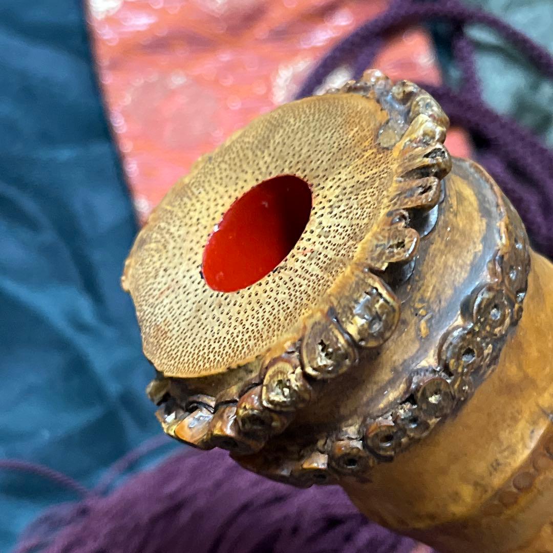 尺八 都山流 精華 1尺8寸管 中継ぎ籐巻き銀三線