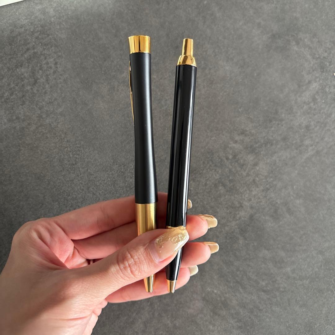PARKER ボールペン 黒 ゴールド装飾 2個セット - メルカリ