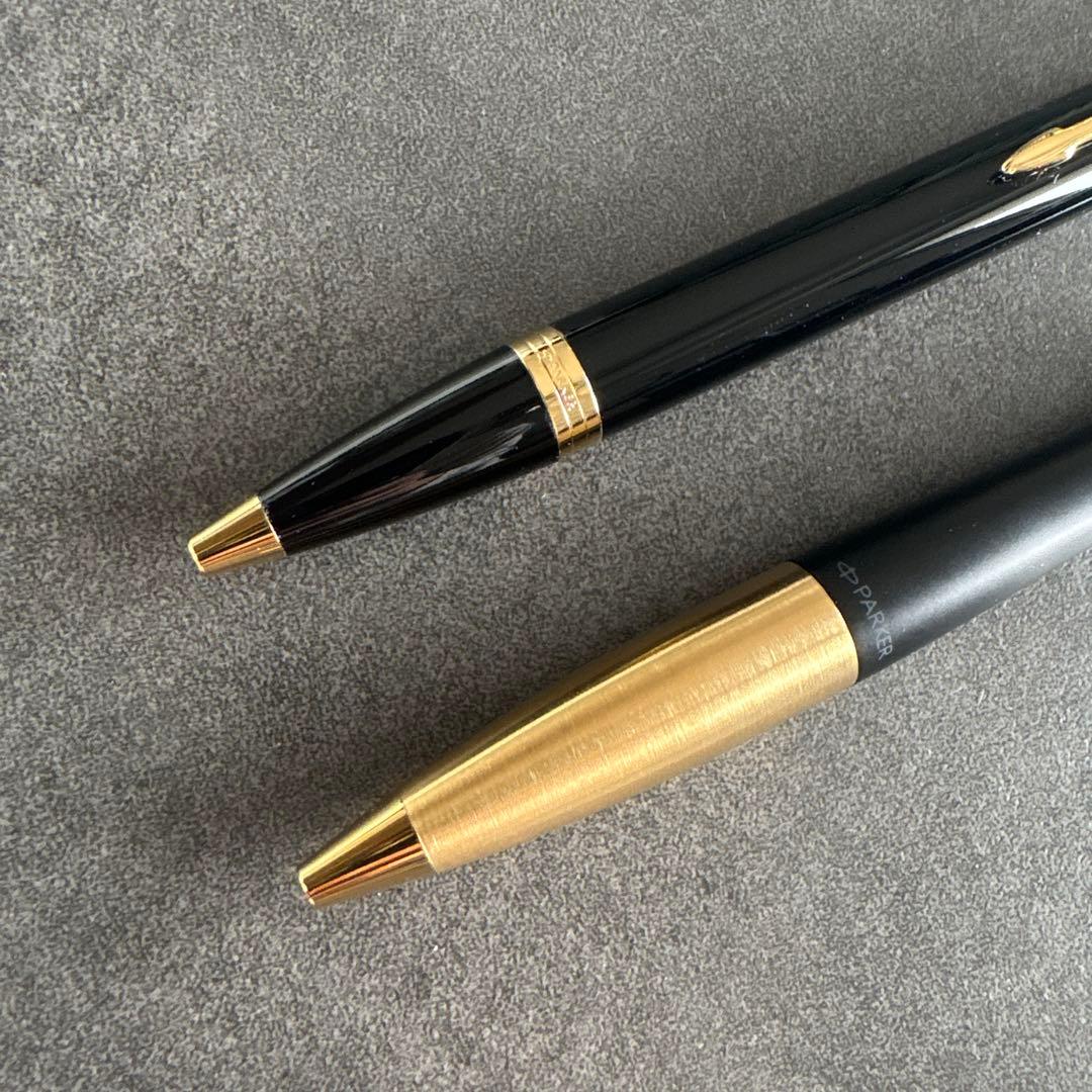 PARKER ボールペン 黒 ゴールド装飾 2個セット - メルカリ