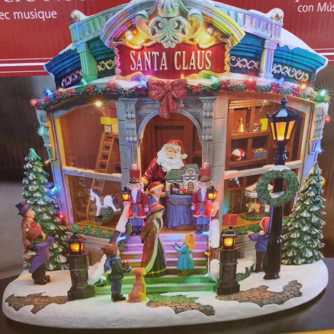 コストコ クリスマスライト付き オルゴール 置物