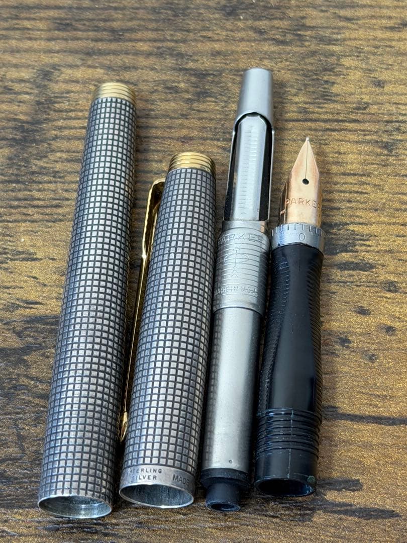 初期　字幅63 パーカー　75 シズレ　万年筆　スターリングシルバー　細字