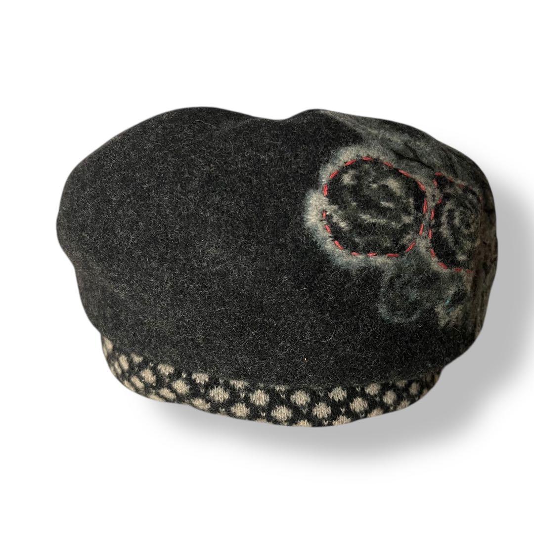 美品✨KENZO ケンゾー ウール 花 刺繍 ドット ニット帽 グレー - メルカリ