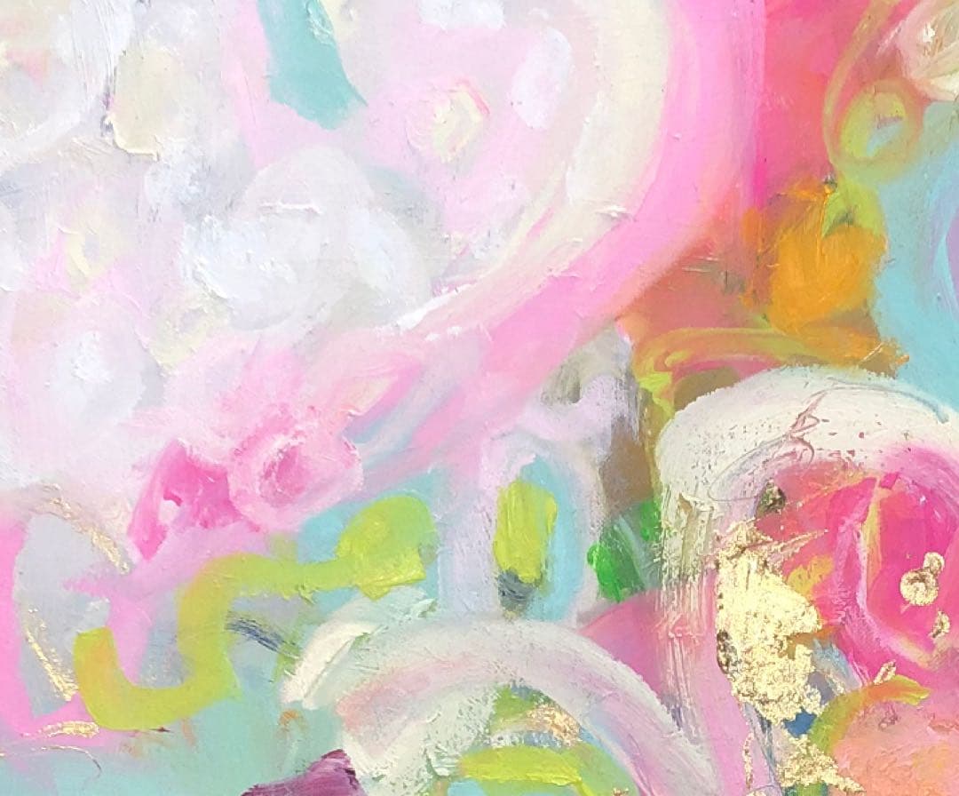 絵画 油絵 原画 新作 一点物 抽象画 北欧 ポップ パステルカラー F8