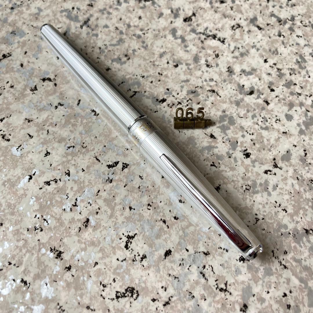 065 オーバーホール済み 万年筆 プラチナ PLATINUM 18k WG