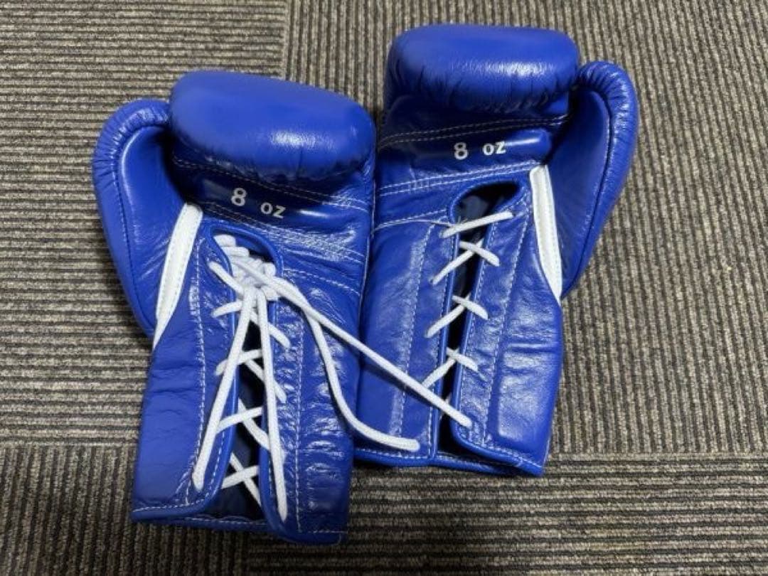 ウイニング〕Winningプロ試合用ボクシンググローブ紐式 8oz ブルー