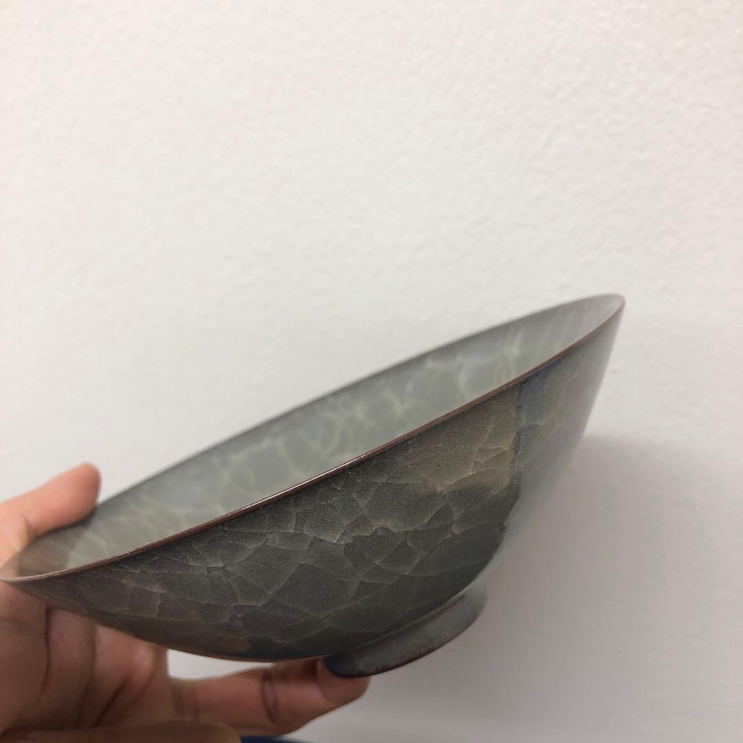 鈴木三成 作 青磁 貫入 茶碗 / 小鉢 銘あり 伝統工芸 日本陶芸展作家