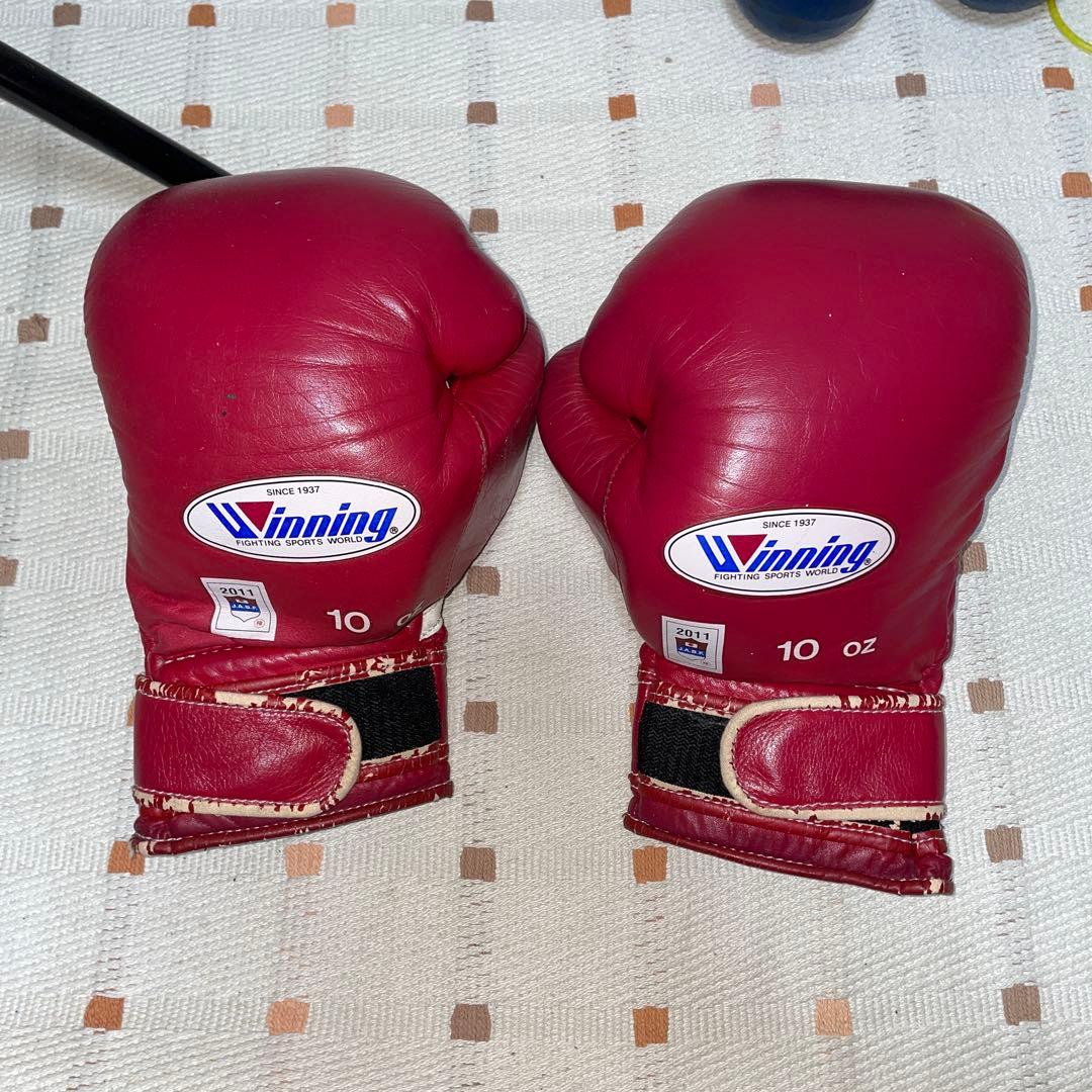Winning ボクシンググローブ 10 oz 赤 Winning（ウイニング） 受注生産 ボクシング グローブ マジックテープ