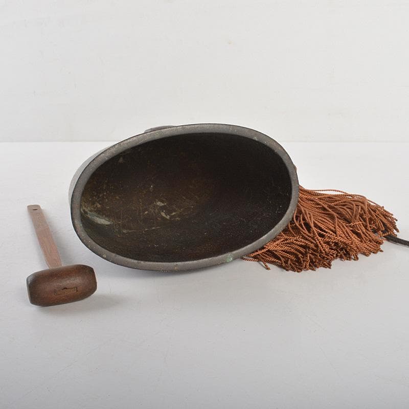 仏教美術　古銅　鐸鈴　銅鐸　銅鐘　撞木付　V　R6696