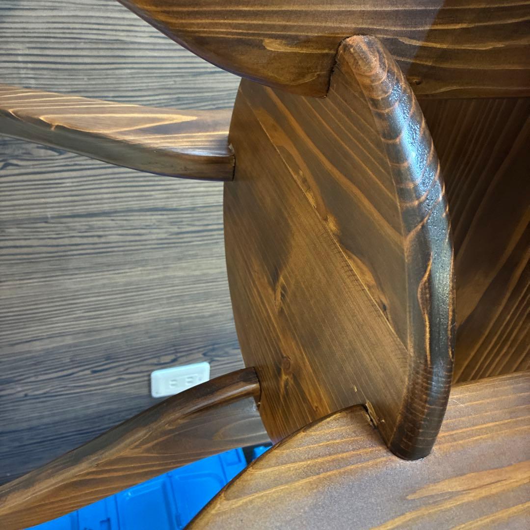 ア*バ様 花びら型 木製テーブル ダークブラウン