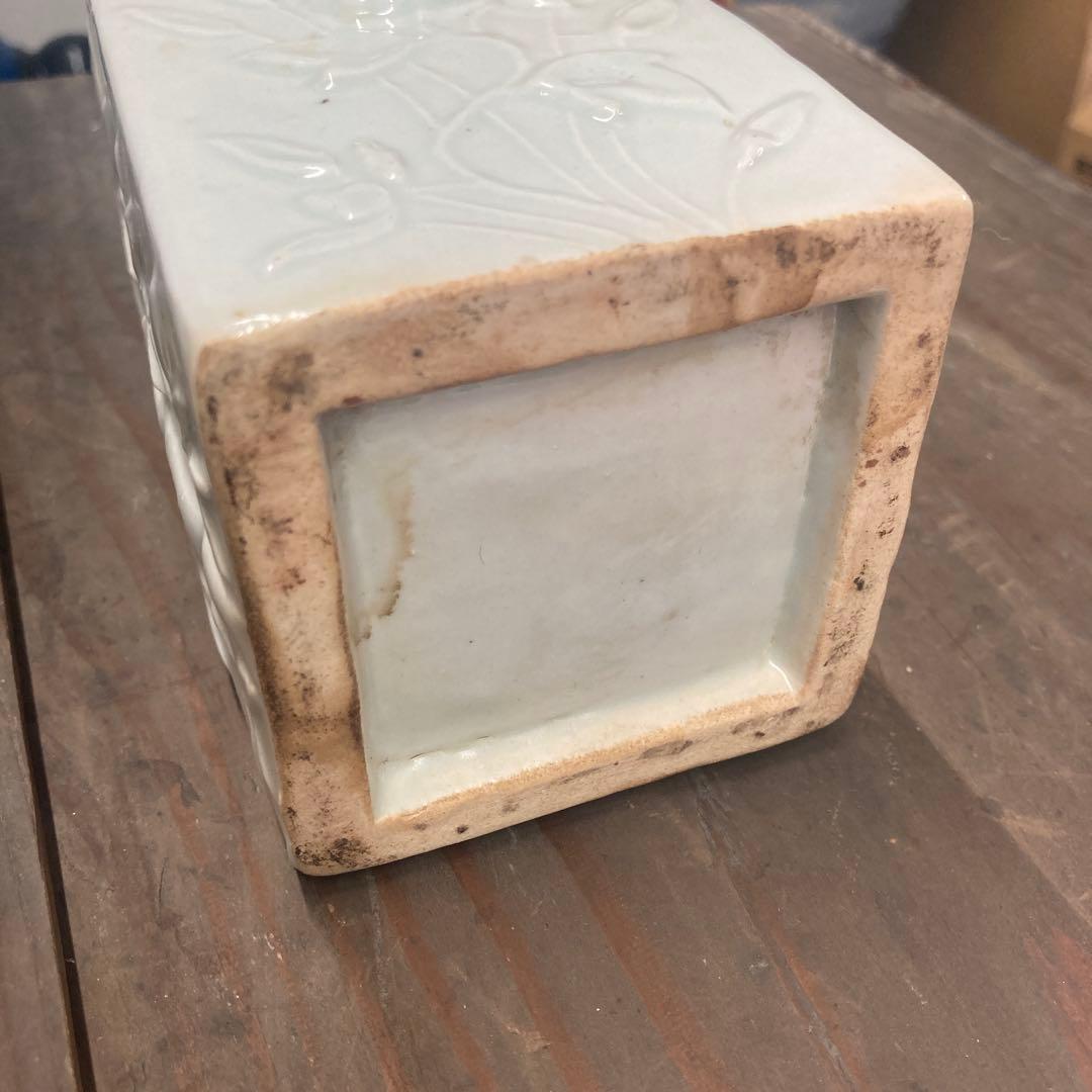 李朝 青白磁角徳利 陽刻 朝鮮美術