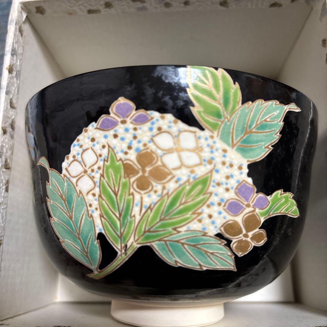 紫陽花抹茶碗、北一ガラス抹茶碗 工芸品