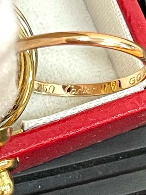 正規品 Cartierトリニティ 7連 リング K18 3カラー 11号 証明書