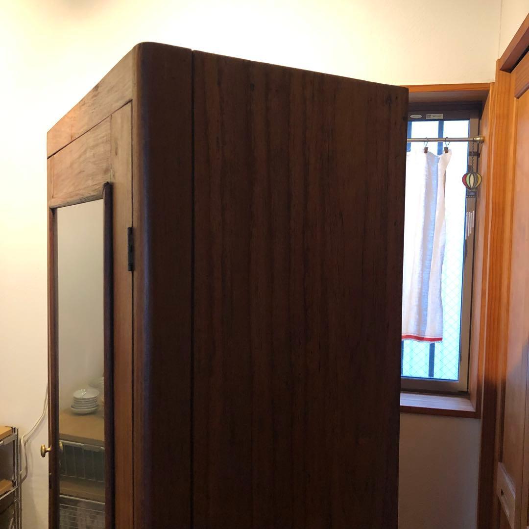 レトロ オーク材 本箱 食器棚 書庫 戸棚 収納 キャビネット いのうえ