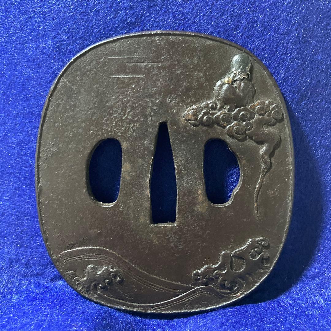 江戸時代大振り鍔　仙人の図