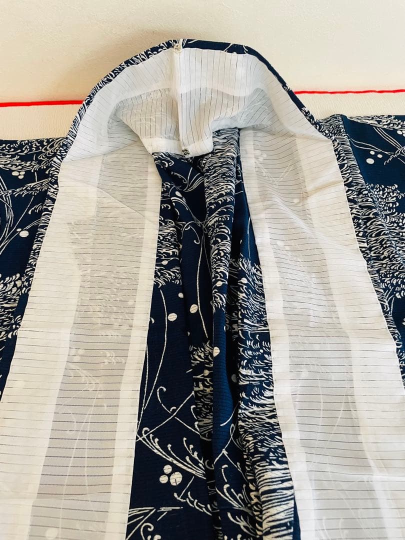 無形文化財　長板藍染　綿絽　初山一之助 証紙付き