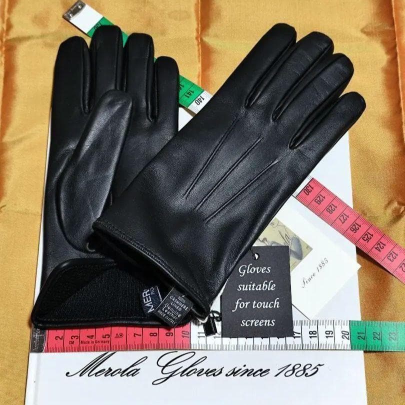 メローラ タッチ対応 ナッパ黒 カシミア黒 革手袋 グローブ MEROLA