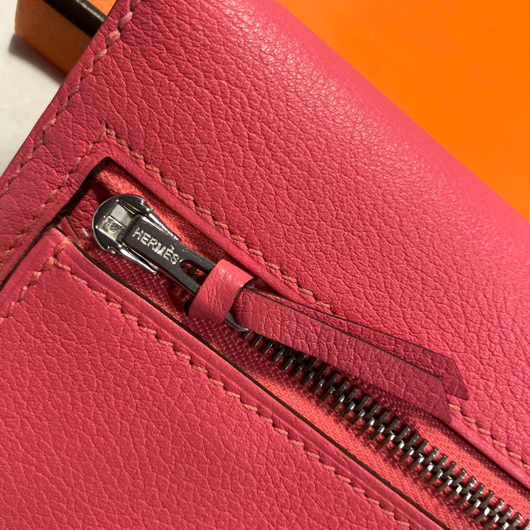 エルメス　ドゴンロング　長財布　ローズアザレア