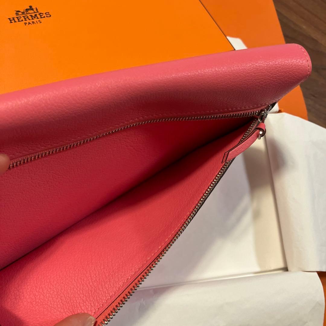 エルメス　ドゴンロング　長財布　ローズアザレア