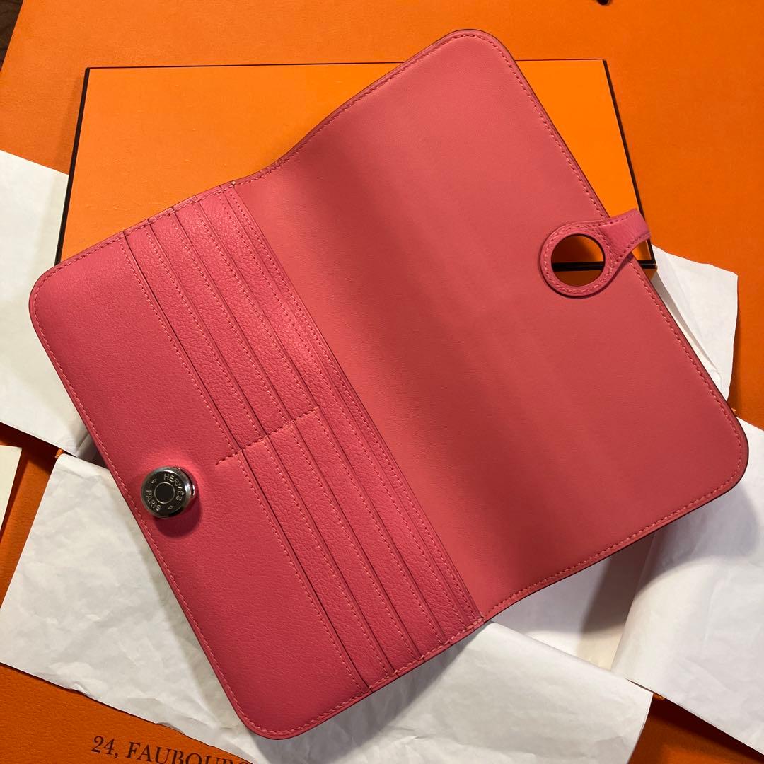 エルメス　ドゴンロング　長財布　ローズアザレア