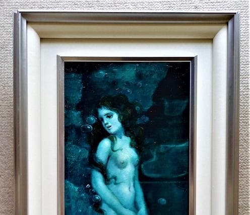 平野剛敏　裸婦　10号変形　油彩画　サインあり　特別注文額装