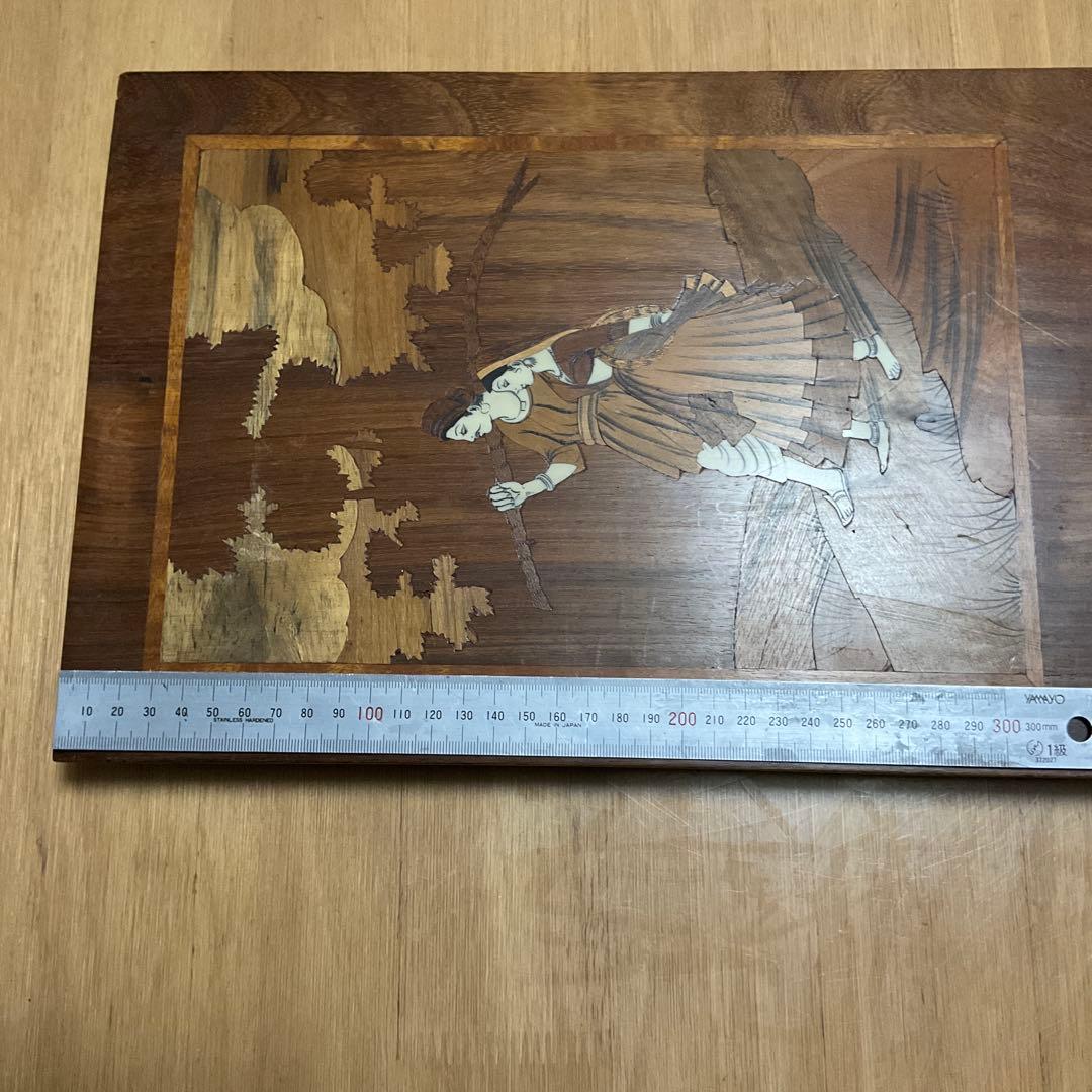 紫檀木の絵画 ウッドアート、インド土産