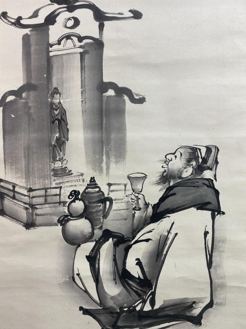 近藤樵仙 水墨図 三幅 熊本 肥後 師杉谷雪樵 掛軸24102509