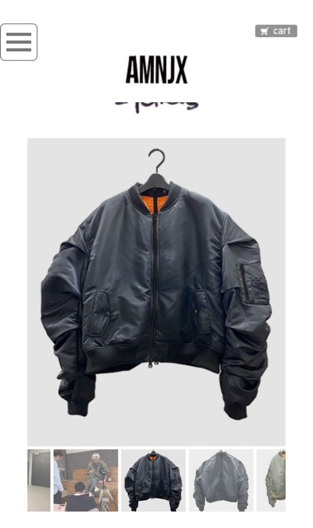 AMNJX MA-1ジャケット オレンジ色 平本蓮