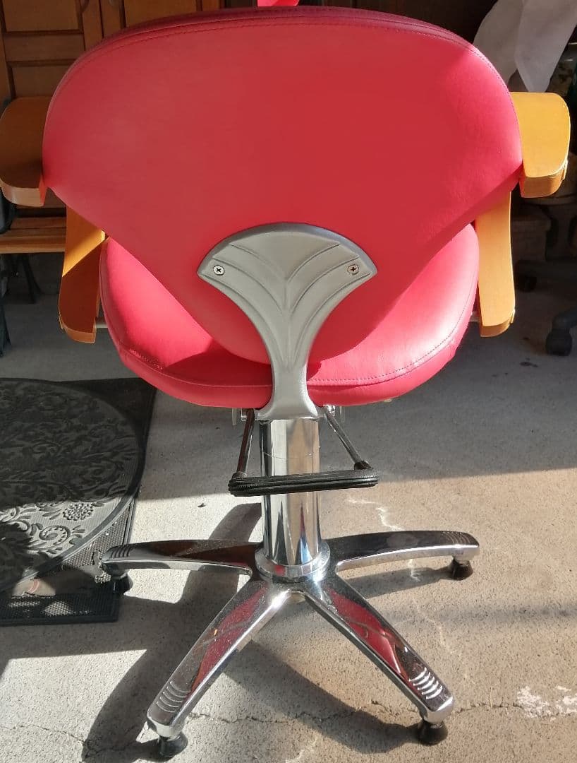 美容室 サロン スタイリングチェア 椅子 赤