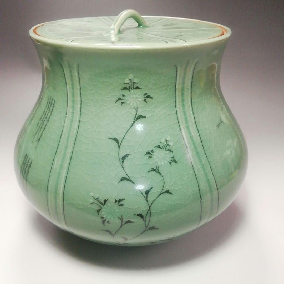 S357 皆具 『韓国陶芸家』『青磁』『青珍陶芸』『梁命煥作』 共箱