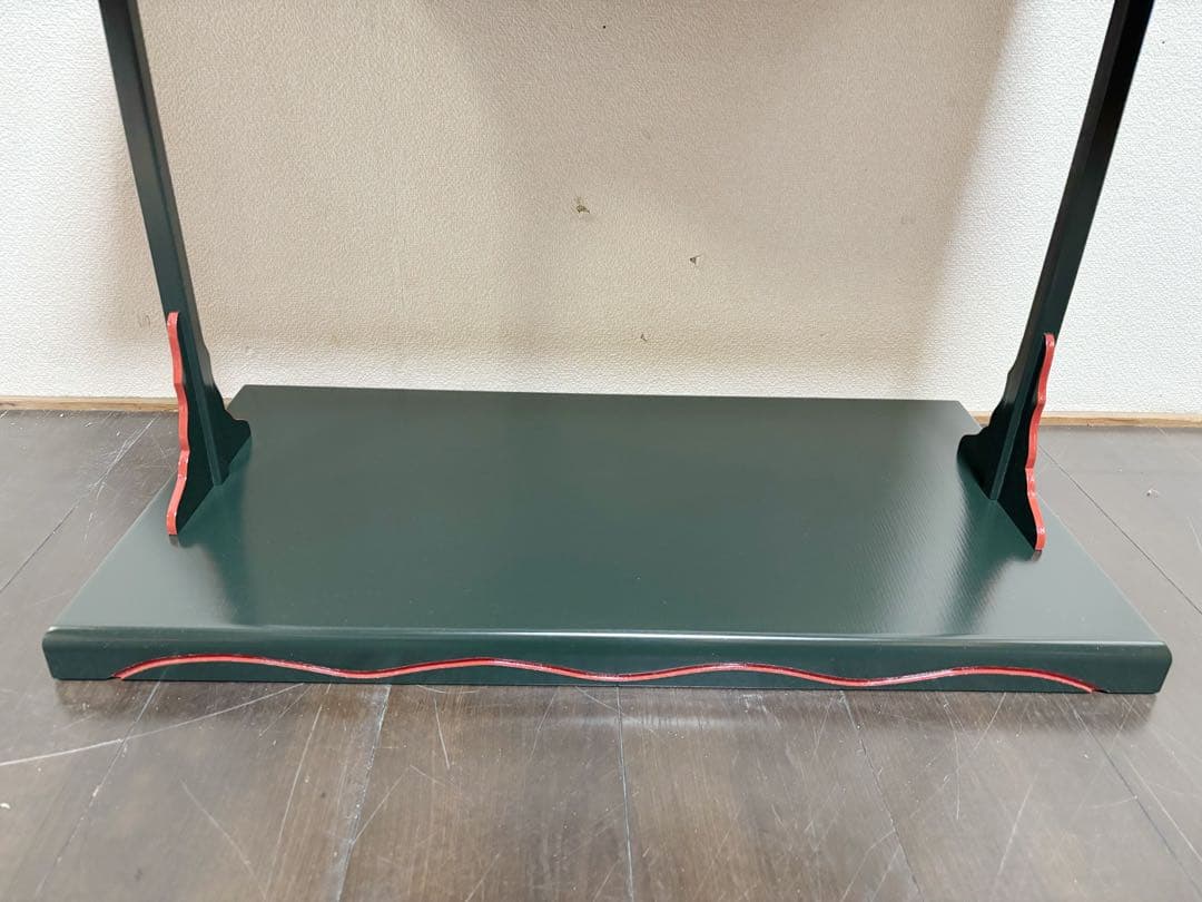 ほぼ未使用 茶道具 小林幸斎作 宗旦好写 青漆爪紅 及台子 組み立式