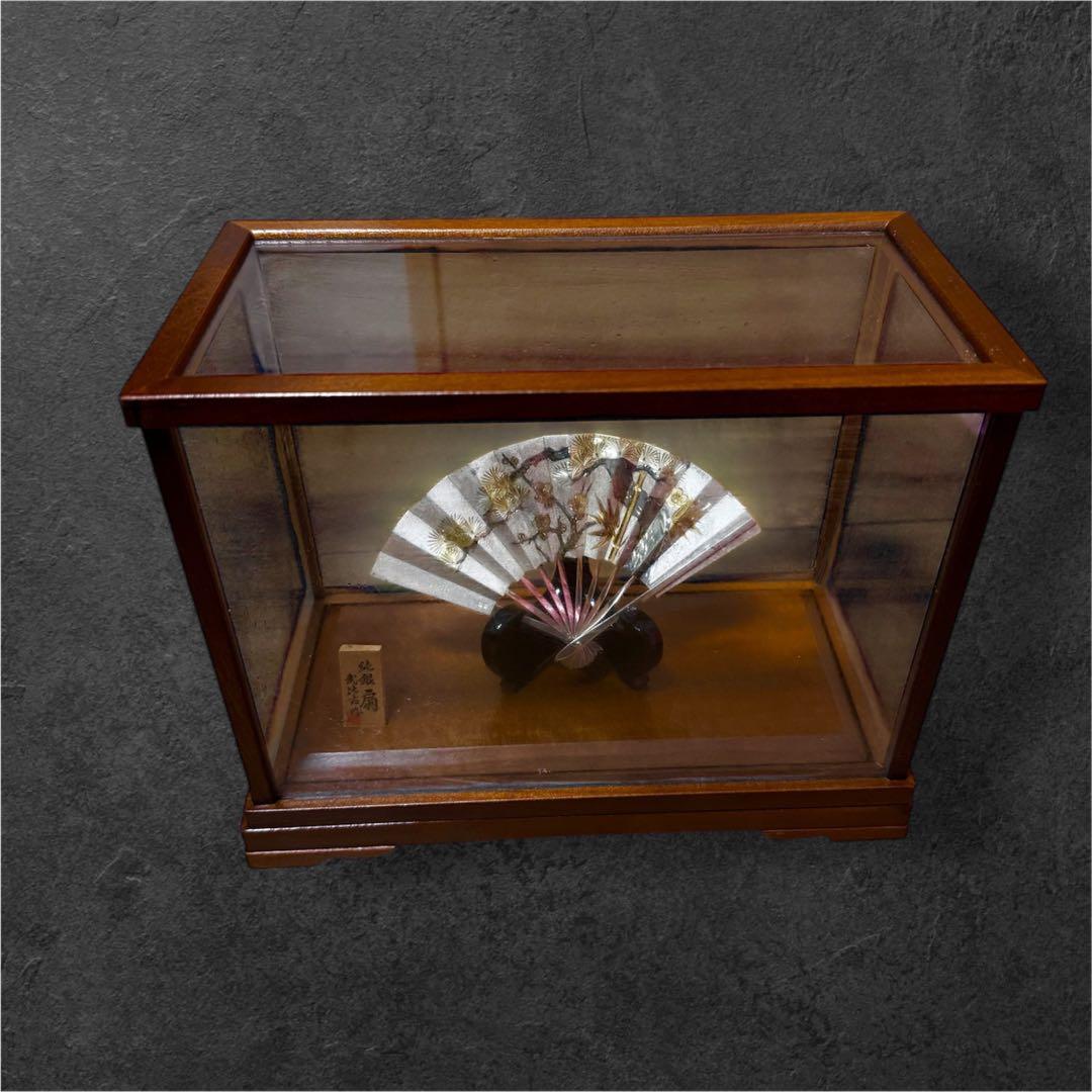 武比古 純銀 扇子 四寸五分 銀製 飾り扇 松竹梅 共箱付き 伝統工芸