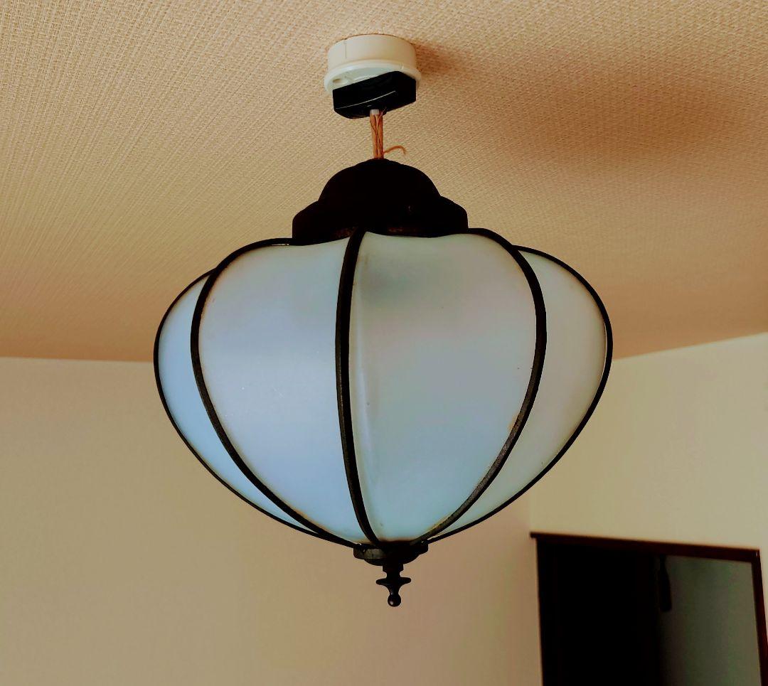 レトロ ガラス 照明 ランプシェード アンティーク 昭和レトロ 電傘 昭和レトロ ランプシェード アンティーク 照明 ガラス 傘 昭和レトロ