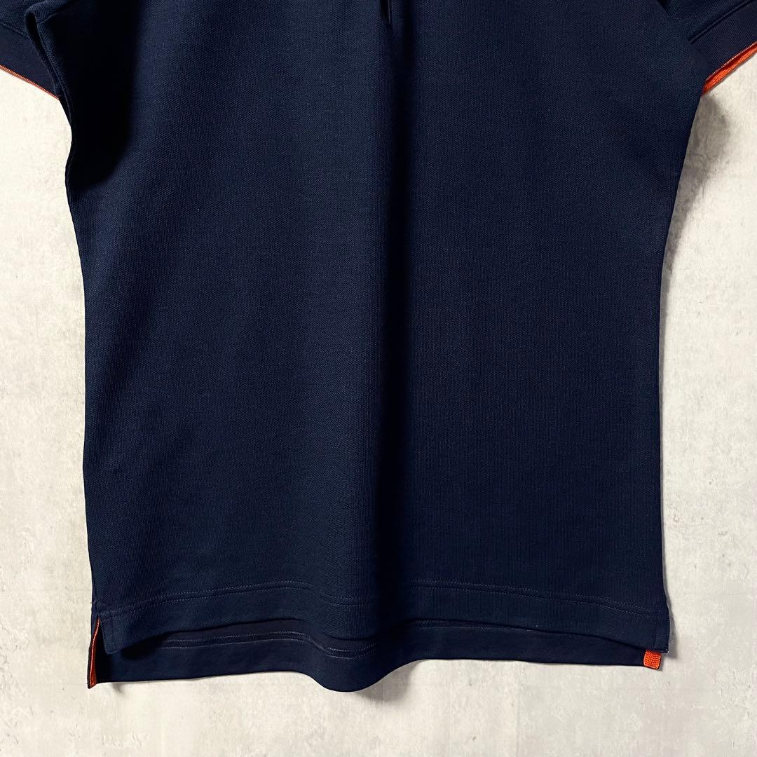 【試着のみ】エルメス セリエボタン ポロシャツ ネイビー オレンジ Mサイズ