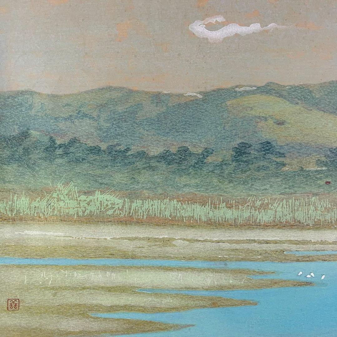 吉田善彦「大和四題より薬師寺立夏」木版画 落款入 発行証有 高見澤