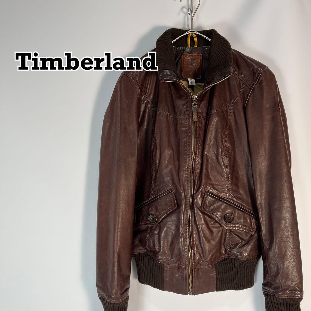 Timberland レザージャケット 牛革 ブラウン 短丈 y2k - メルカリ
