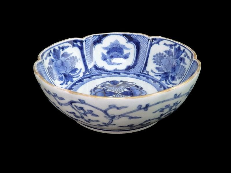 古伊万里 染付 花に獅子の図 膾皿 5客 江戸期 B073AS-CKj - メルカリ