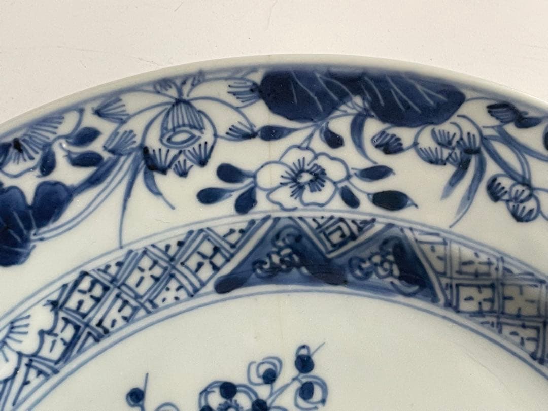 骨董 アンティーク 青花 染付 中国古陶磁 中国骨董 染付皿 花文様皿