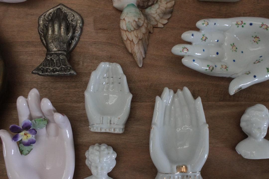 D】バラ・レフトンのハンドモチーフ/Lefton Porcelain D】バラ