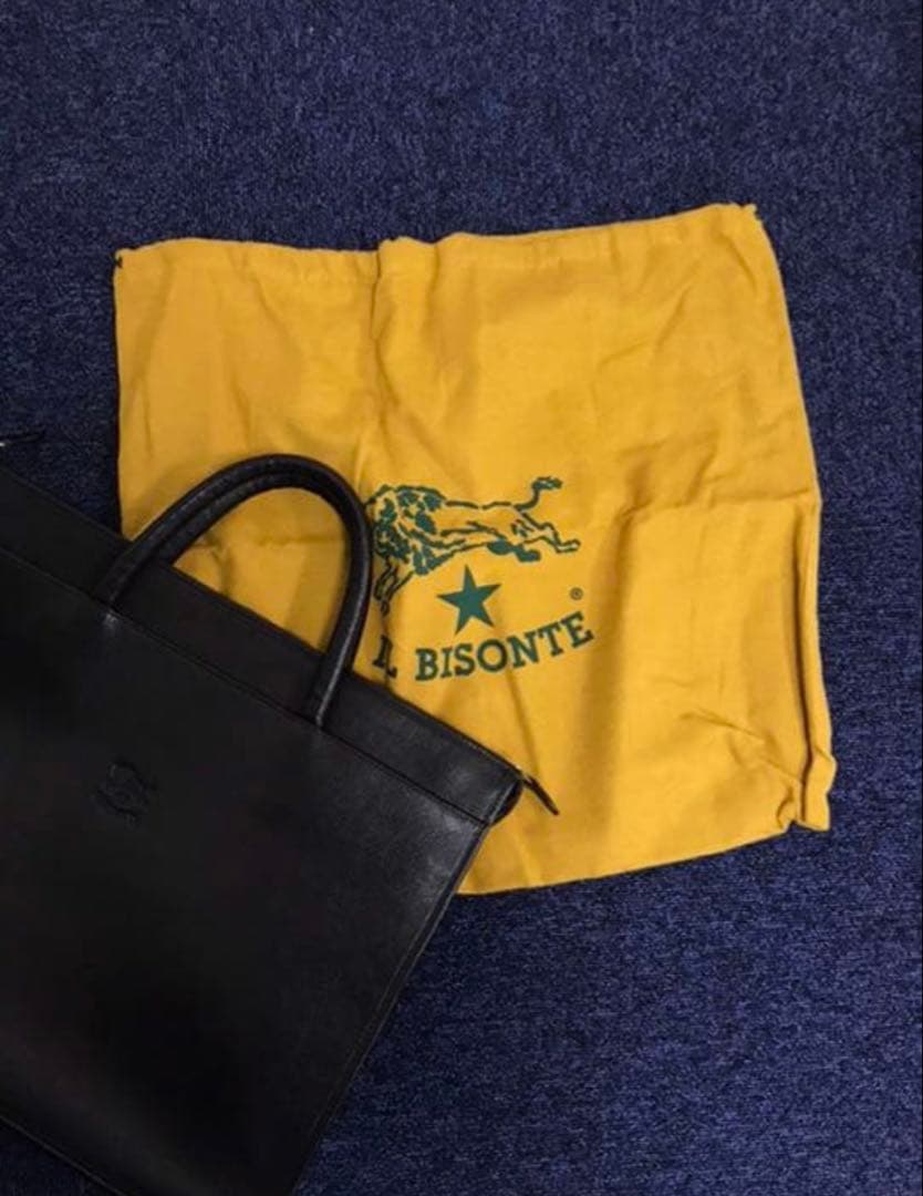 美品　イルビゾンテ　レザー ブリーフトート バッグ ブラック イタリア製