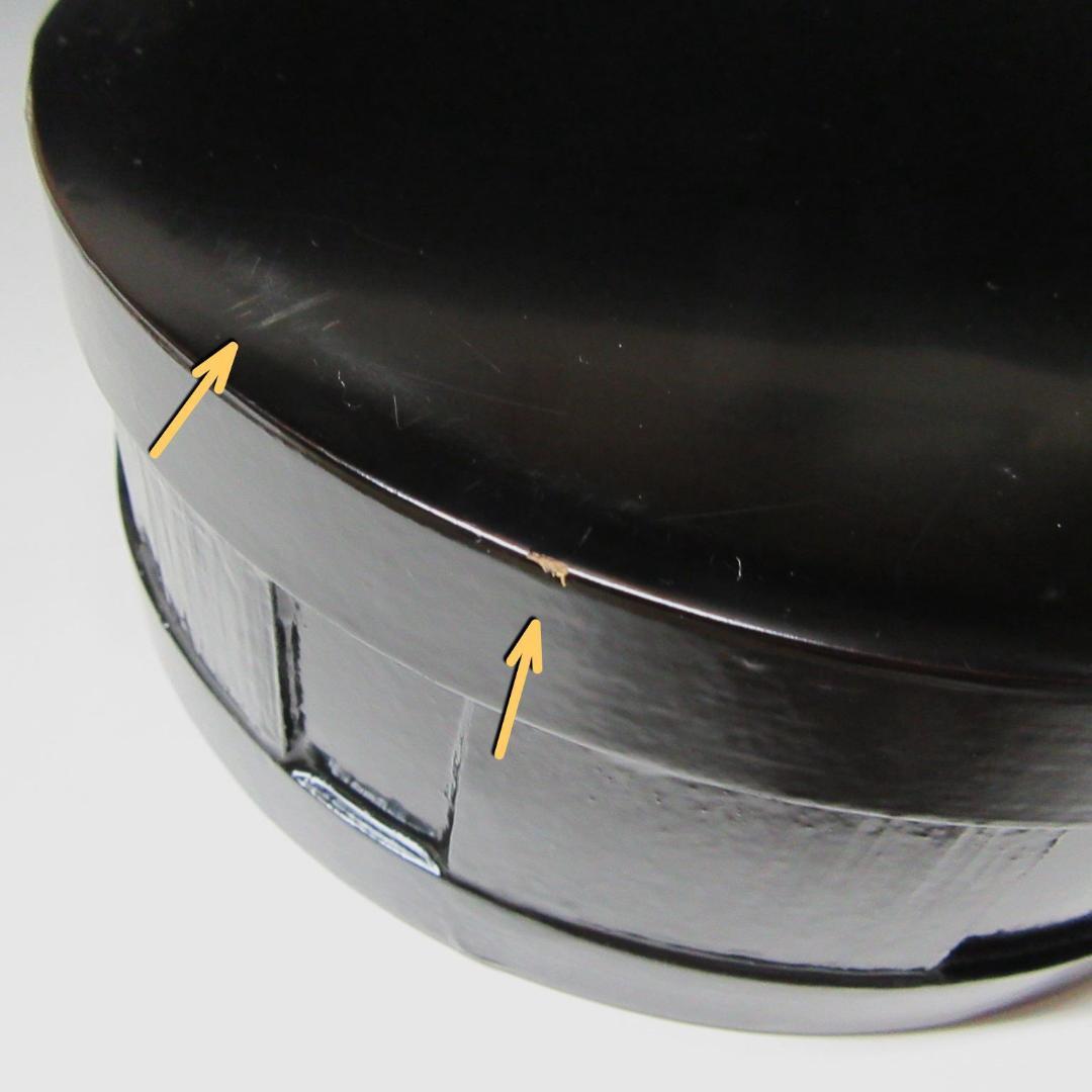 尋牛斎宗匠花押 漆桶型喰籠 表千家久田宗也 共箱 茶道具 CU-01