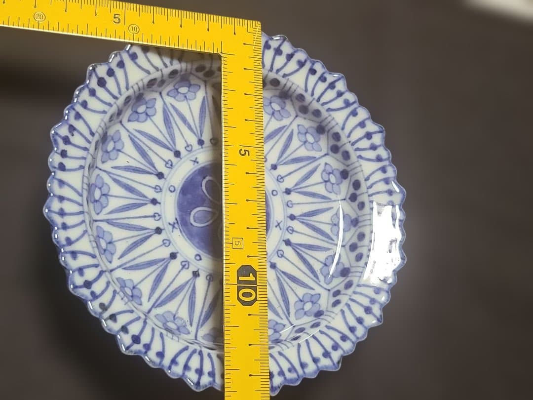 九谷焼須田菁華造染付高台皿4客