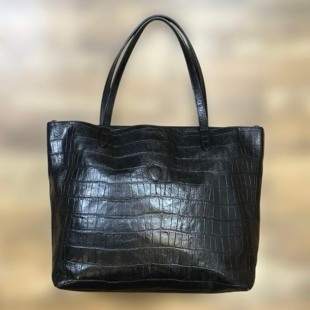 Felisi フェリージ クロコダイルエンボス トートバッグ ビジネスバッグ