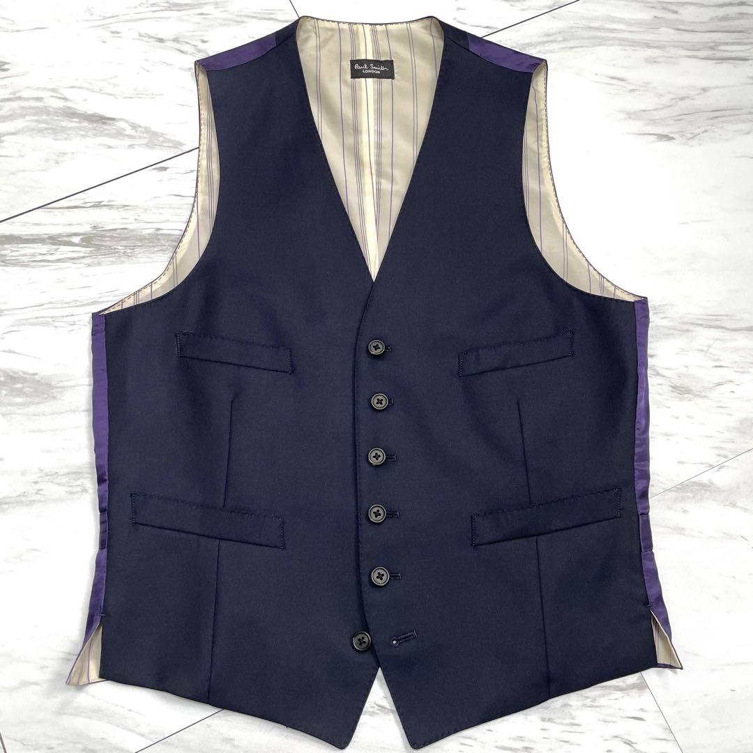 ポールスミス ロロピアーナ ネイビーストライプ ジレ ベスト ポール