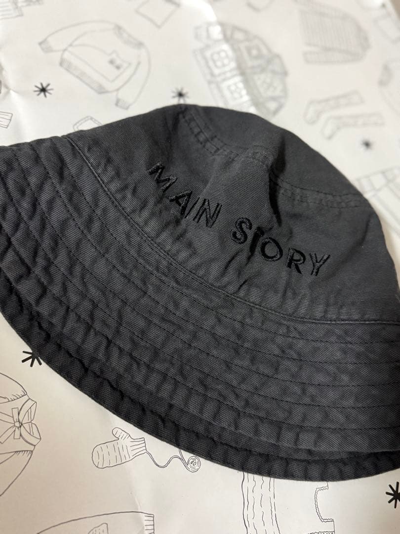 main story ブラック バケットハット s/m 未使用 main story ブラック