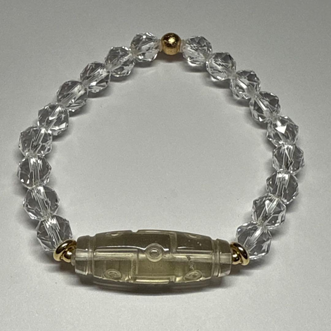 宇宙の叡智と運命の扉を開く｜九眼リビアングラス天珠×ギベオン×水晶ブレスレット