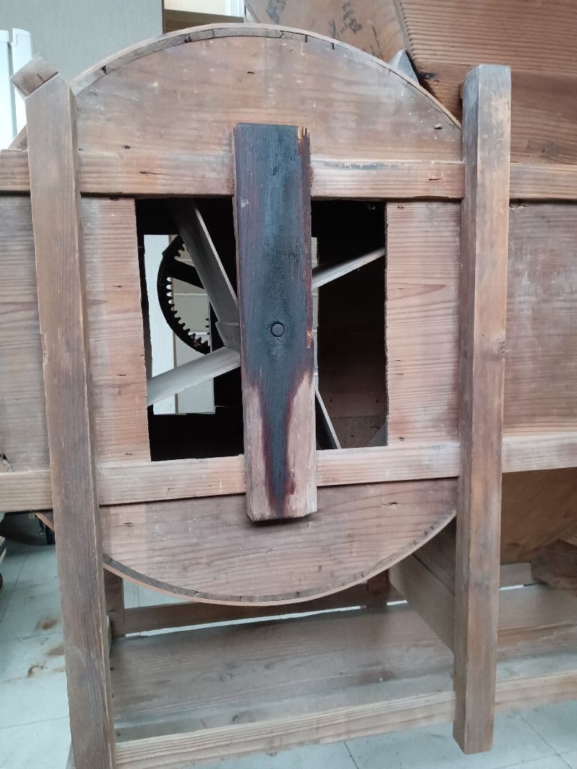 引取専用】 籾摺機 手回しハンドル式 唐箕 農機具 明治時代 レトロ 古