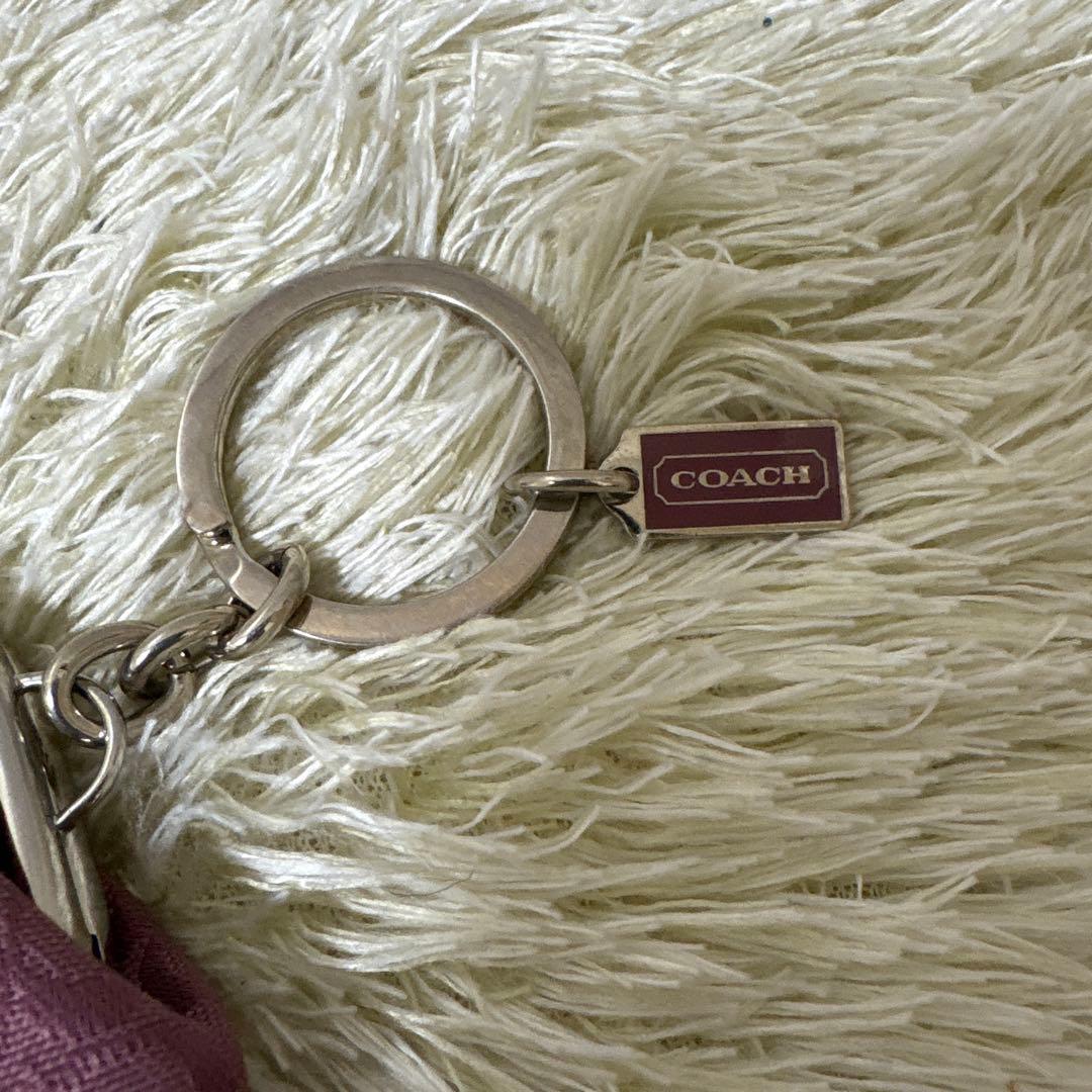 COACH がま口 ケース シグネチャー ワインレッド系 レア