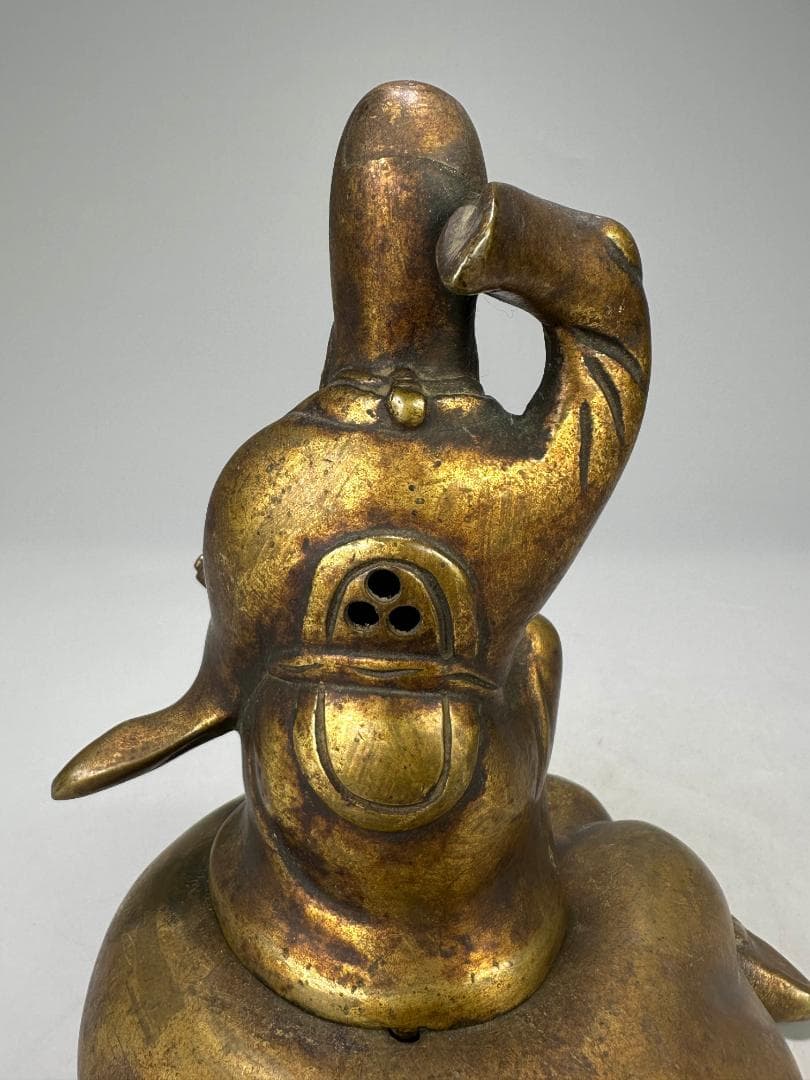 中国美術　清朝　銅製　寿星老人　銅香炉　香薫炉　文房置物　唐物　時代香炉　古物