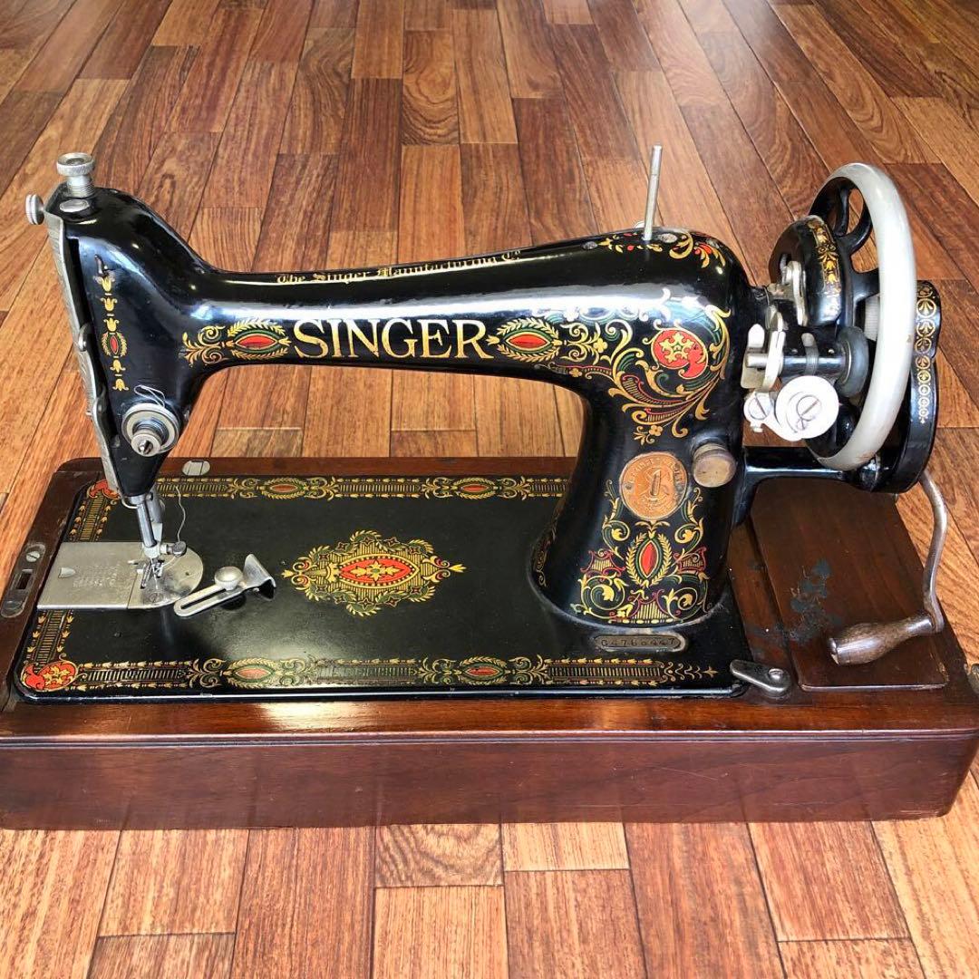 USAアンティーク 1916年 SINGERシンガーミシン 手回しミシン