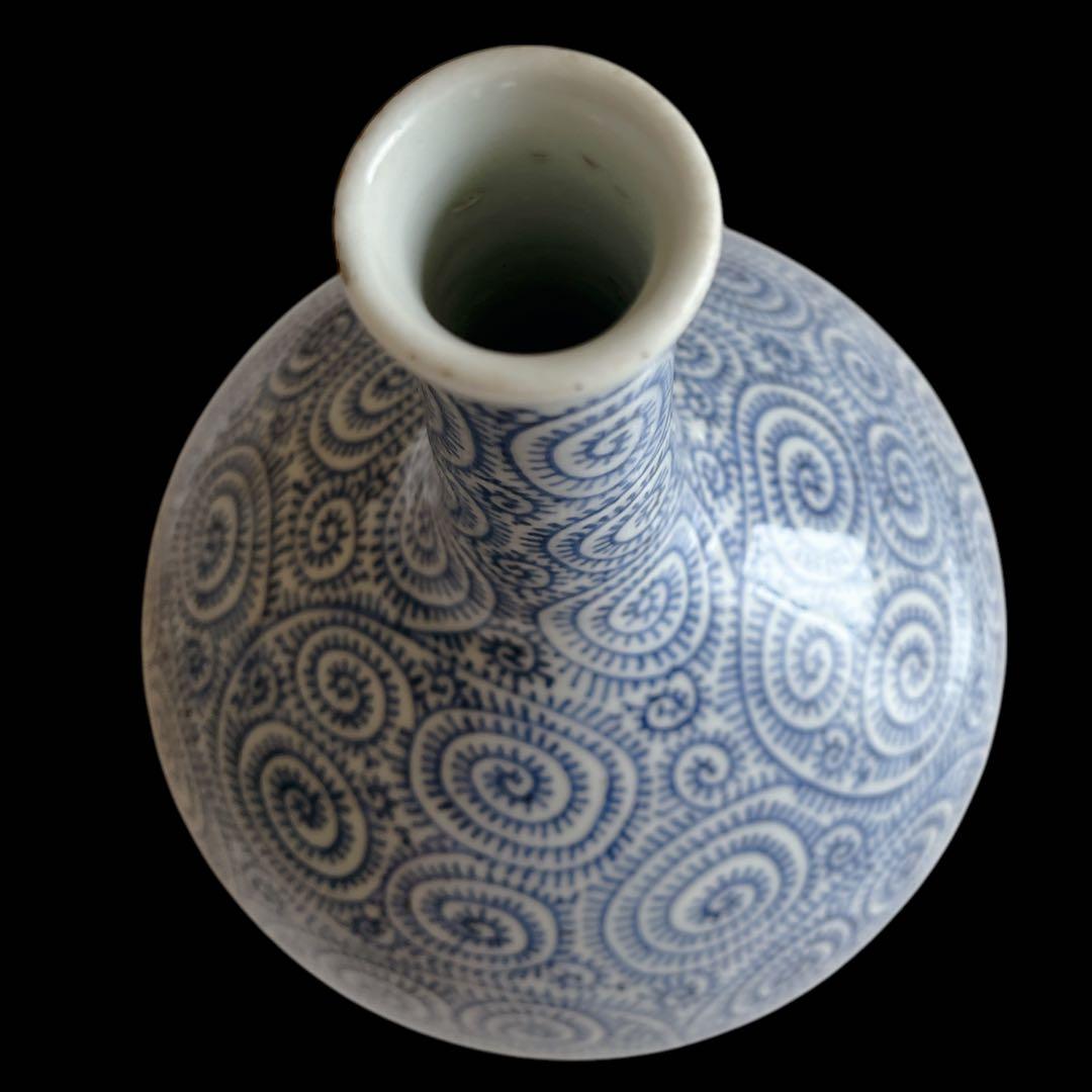 古伊万里 大徳利 花瓶 蛸唐草 染付け 骨董品 アンティーク 陶器 大きい